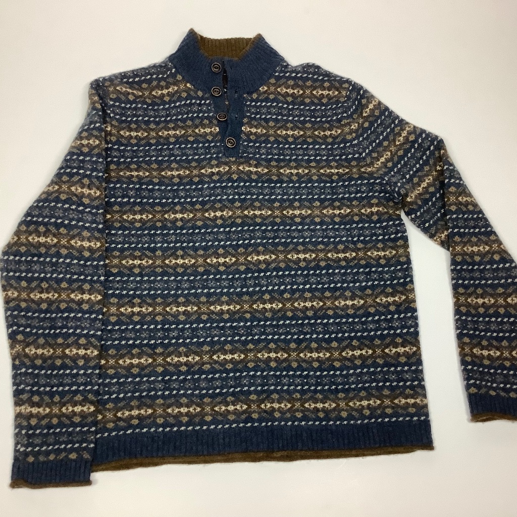 Lord & Taylor Fair Isle Henley Sweater Men S/M New